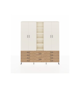 Arges Dolap 9 Raflı 10 Çekmeceli 2 Askılı 220x30x243 Aytaşı-Aytaşı/Çam