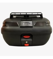 Motosiklet Arka Çanta 45 Litre Sırt Dayama ve Üst Tabla Full Set Black Edition