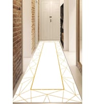 Dijital Baskılı Kaymaz Taban Yıkanabilir Modern Yolluk Ve Koridor Halısı NDU-SD-440 (Gold)