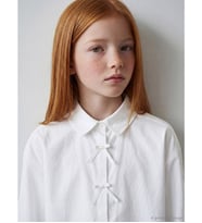 LCW Kids Beyaz Fiyonk Detaylı Kız Çocuk Poplin Gömlek