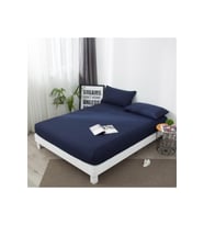 Stella Flavo %100 Pamuk Çift Kişilik Luxury Lastikli Çarşaf Seti Lacivert 160x200+30cm
