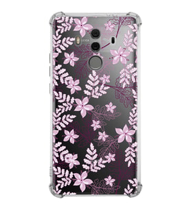PrintiFy Huawei Mate 10 Pro Uyumlu Köşe Korumalı Floral Pudra Tasarımlı Şeffaf Silikon Kılıf