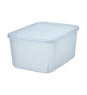 IKEA rykta kapaklı kutu şeffaf gri-mavi 18 x 24 x 12 cm/3.5 lt saklama kutusu