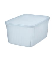 IKEA rykta kapaklı kutu şeffaf gri-mavi 18 x 24 x 12 cm/3.5 lt saklama kutusu