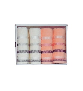 Vos Versa Bursa Varak Serisi 50x90cm %100 Pamuk 4lü Yüz Havlusu Karşık VVHM0029