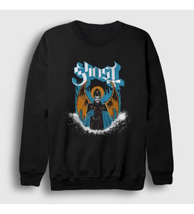 Presmono Unisex Siyah Wings Ghost Sweatshirt 58730tt