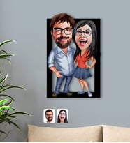 BK Gift Kişiye Özel Sevgililer Karikatürlü 3D Ahşap Tablo-105