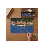 Ada- Şehir Manzarası- Gemi Tasarımı 240 parça Ahşap Puzzle Ahşap Kutuda MP00683