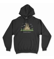 Sagrada Familia Siyah Kapşonlu Sweatshirt Hoddie