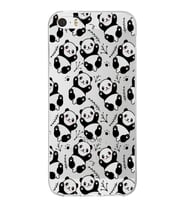 Apple iPhone 5 Uyumlu Kapak Panda Tasarımlı Şeffaf Silikon Kılıf