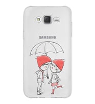 Samsung Galaxy J7 Core Kapak Aşk Tasarımlı Şeffaf Silikon Kılıf