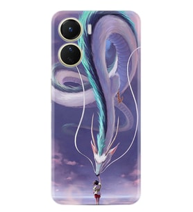 Vivo Y16 Kılıf Silikon Desen Özel Seri Kız ve Ejderha 1742