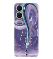 Vivo Y16 Kılıf Silikon Desen Özel Seri Kız ve Ejderha 1742