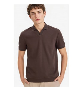 Defacto Regular Fit Pilise Kahverengi Erkek T-Shirt B6382AX/BN581