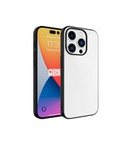 Apple iPhone 15 Pro Uyumlu Kılıf Sert PC Renkli Çerçeveli Zore Riksos Kapak (Siyah)