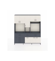 Arges Dolap 10 Raflı 6 Çekmeceli 8 Kapaklı 220x30x243 Antrasit-Aytaşı/Antrasit