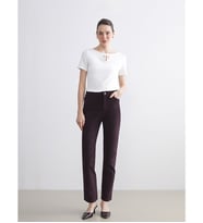 LCWAIKIKI Classic Bordo Dar Fit Kadife Kadın Pantolon