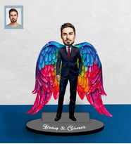 Kişiye Özel Babalar Günü Baba Karikatürlü Ahşap Biblo Model-2