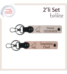 Kediyle Başlayan Sabahların Anısına, Pati Temalı, Kişisel Anahtarlık, Pudra-Yavru Ağzı