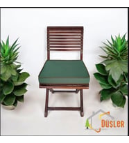 40x40 Desensiz Su ve Leke İtici Duck Kumaş Fermuarlı Bağcıklı Biyeli Sandalye Minderi 5 cm (Haki-Yeşil)