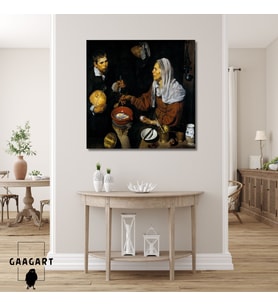 Kare Kanvas Tablo Ünlü Eserler Diego Velázquez An Old Woman Cooking Eggs