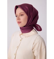 Klasik Desen İpek Twill Eşarp  - 2026 İlkbahar-Yaz (T)  4317 (Bordo)