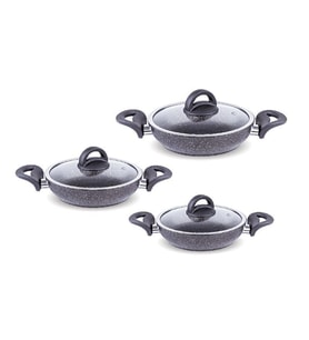 FMS G5001GLX Galaxy 6 Parça Granit Omlet Set Gri