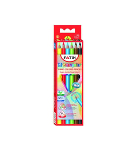 Fatih Kuru Boya Tam Boy Jumbo Üçgen Triangular Kalemi 6 Renk 3.5 MM Kuru Boya Kalemi (Karışık)