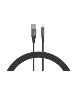 Syrox C134AL 2.4A 1.20mt Ledli Örgülü USB-A - Lightning Şarj & Data Kablosu - Siyah
