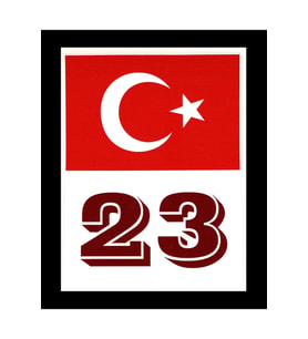 Türkiye Bayraklı Elazığ 23 Plaka Kodu Ön Cam Sticker
