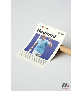 Haaland Futbol Posteri, Çerçevesiz Yüksek Kalite Duvar Afişi - Spor Severlere Hediye
