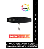Çok Amaçlı Seyahat Bavul Ağırlık Ölçme Dijital LCD Ekran Max 50 Kg Taşınabilir Bagaj El Tartısı