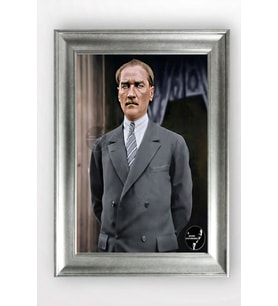 Gümüş Çerçeveli Atatürk Tablo cv611