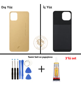 Reeder Vida Seti + Yapıştırıcı S23 Max Pro Gold Yapıştırıcı B-7000 Yapıştırıcı Vida Seti Arka Kapak Arka Cam Batarya Kapağı Lazer Kesim Kapak Pil Kapağı Back Cover