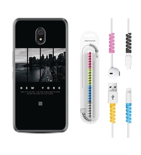 Xiaomi Redmi 8A 8 Pro 9C 9T 10C 11T Pro Kılıf Kablo Koruma Spiral Silikon New York 1612