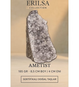 Sertifikalı Ametist Taşı Kütlesi 185 Gr – Ham Doğal Kristal Dekoratif Taş Stresi Azaltır Huzur Ver (Mor)