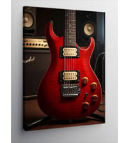 Kanvas Tablo Kırmızı Gitar