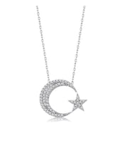 AY YILDIZ 925 AYAR GÜMÜŞ KOLYE