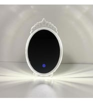 LW-11 Dekoratif Led Ayna Kristal Elmas Masa Aynası Romantik Ayna (Beyaz)