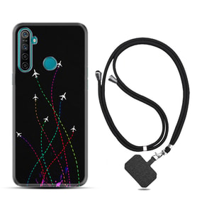 Realme 5i 5 Pro 6i 7 Pro 8 Kılıf Boyun Askılı Silikon Line Planet 1736