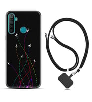 Realme 5i 5 Pro 6i 7 Pro 8 Kılıf Boyun Askılı Silikon Line Planet 1736