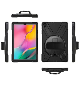 Galaxy Tab A 10.1 (2019) T510 Kılıf Defender Standlı Koruyucu (Siyah)
