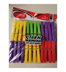 24 Plastik Çilek Mandal Royaleks-L003