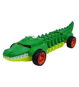 Timsah Araba - Otomatik Hareketli Sesli Işıklı 32 cm - Yeşil Timsah