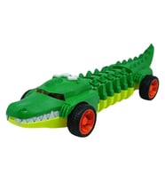 Timsah Araba - Otomatik Hareketli Sesli Işıklı 32 cm - Yeşil Timsah