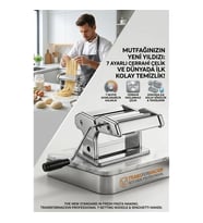 Profesyonel Sökülebilir Kolay Temizlenen Erişte Makarna Makinesi - 7 Ayarlı Hamur Açma Spagetti Mak