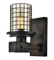 AVONNI AP-60002-1E Eskitme Kaplama Aplik E27 Metal Ahşap Cam 15x20cm