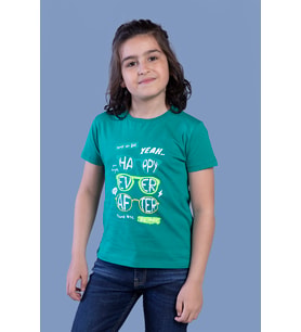 Toontoy Erkek Çocuk Gözlük Baskılı Tişört (Yeşil)