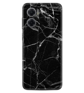 Xiaomi Redmi Note 11E Kılıf Resimli Desenli Baskılı Silikon Fragile Black Mermer 1378