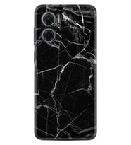 Xiaomi Redmi Note 11E Kılıf Resimli Desenli Baskılı Silikon Fragile Black Mermer 1378